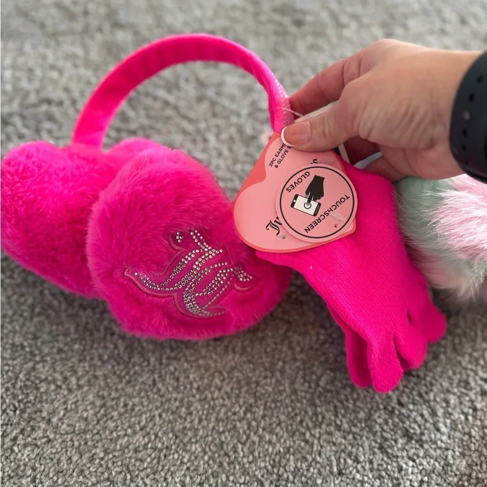 Rainbow  Earmuffs and JC earmuffs and gloves. 3 Disney bracelets also - Picture 2 of 6